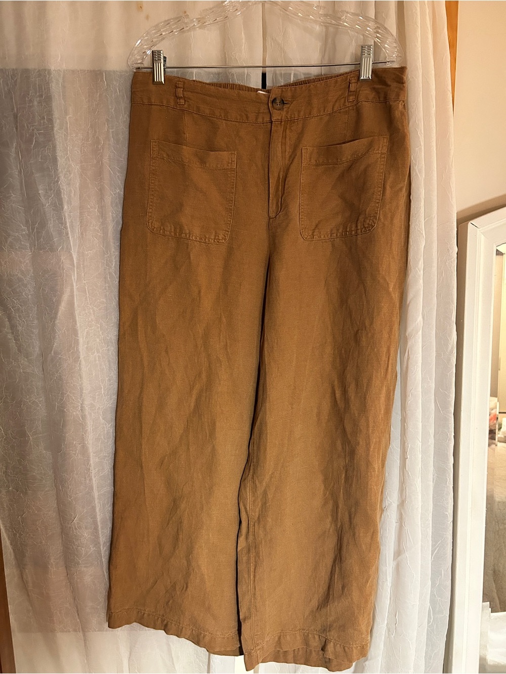 C&C California Wide-Leg Linen Pants in tobacco